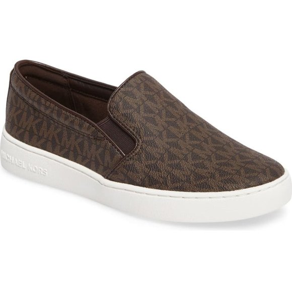 New Michael Kors Women's Keaton Slip-On Signature Logo Sneakers - Picture 1 of 9